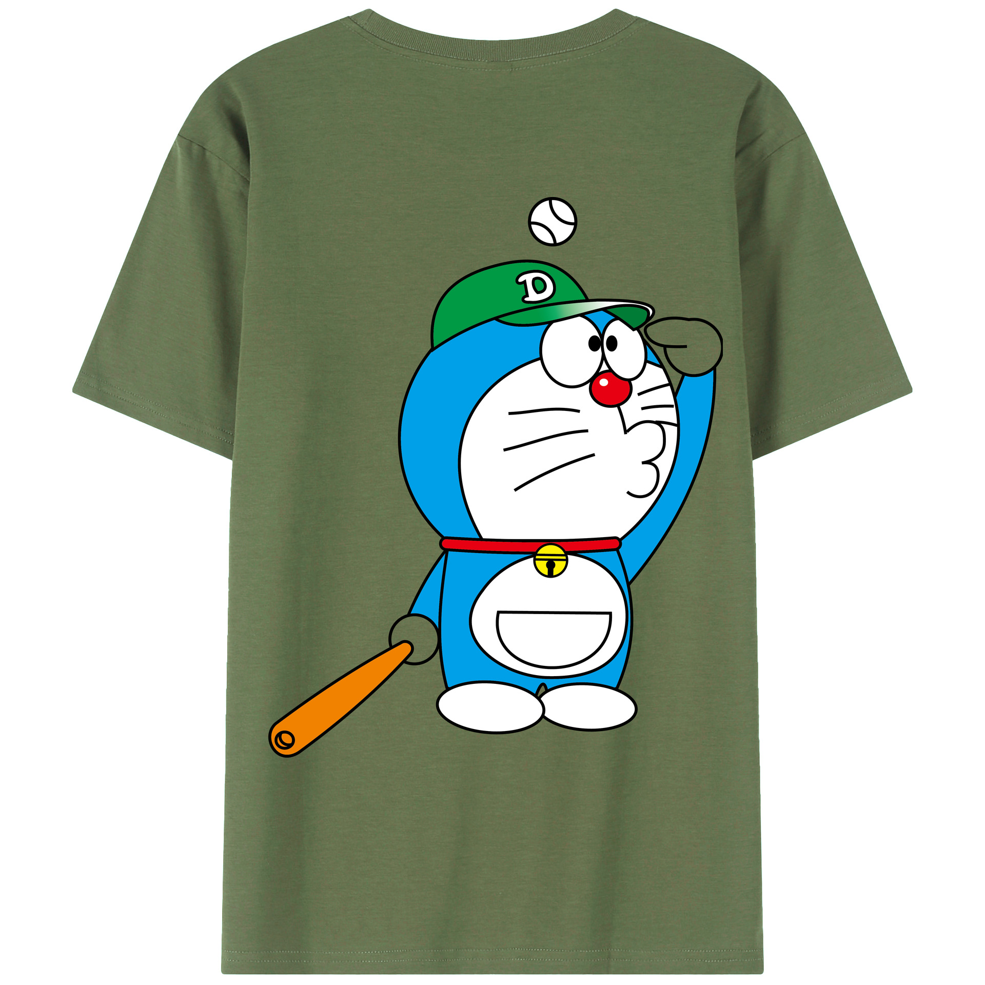 （画像用） ドラえもん Doraemon 綿100％ メンズ半袖Tシャツ（バックプリント） 通気性